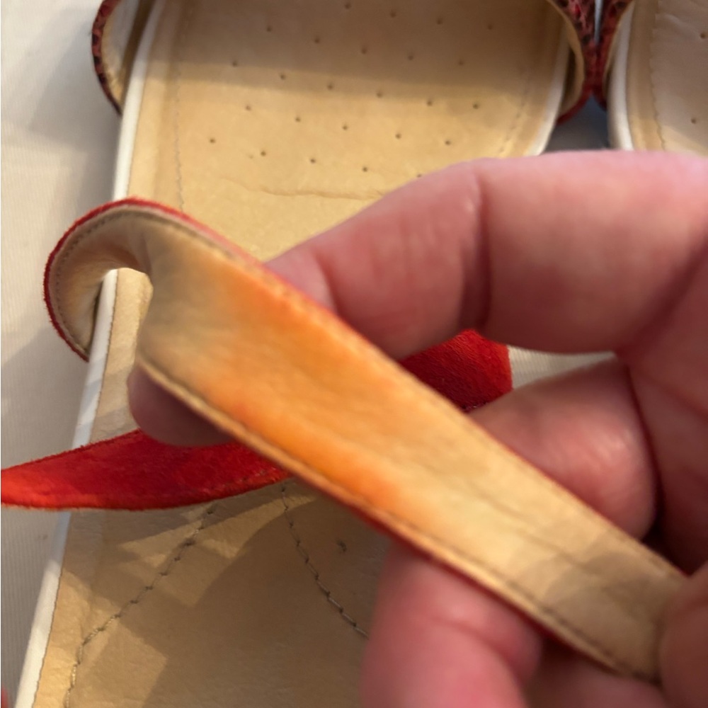 Geox Red Snake Pattern Sandals - Picture 4 of 7